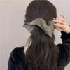 16 Pcs Solid Color Satin Silk Square Scrunchies  Elegant Hair Bands For Women & Girls Ponytail Holding(Black) view 3