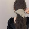 16 Pcs Solid Color Satin Silk Square Scrunchies  Elegant Hair Bands For Women & Girls Ponytail Holding(Black) view 4