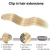 Clip in Hair Extensions Real Human Hair Dirty Blonde to Bleach Blonde 18 inch 7pcs 80g/Pack, Human Hair Clip in Extensions, Salon-Grade Quality, Easy Comfort Wear for Women (#P18/613, 18 inch) view 2