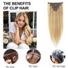 Clip in Hair Extensions Real Human Hair Dirty Blonde to Bleach Blonde 18 inch 7pcs 80g/Pack, Human Hair Clip in Extensions, Salon-Grade Quality, Easy Comfort Wear for Women (#P18/613, 18 inch) view 3