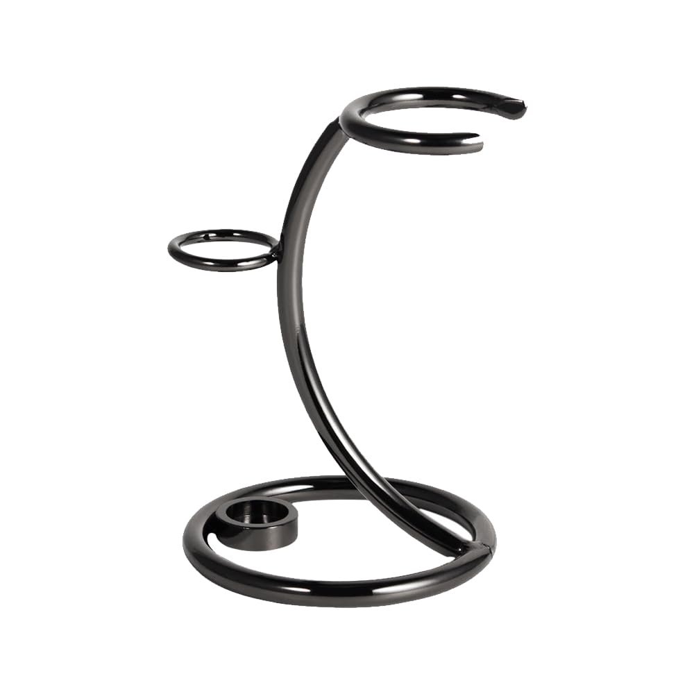 BE-TOOL Beard Brush Stand, Metal Shaving and Razor Holder Brush Stand, Men's Shaving Tool, Space Saver (Gunmetal)