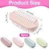 4pcs Nail Brush for Cleaning Fingernails, Nail Brushes for Cleaning, Two Sided Nails Scrubber Brush for Men Women Fingernail Clean Up Brushes (Purple, Blue, Green, Pink) view 2