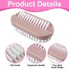4pcs Nail Brush for Cleaning Fingernails, Nail Brushes for Cleaning, Two Sided Nails Scrubber Brush for Men Women Fingernail Clean Up Brushes (Purple, Blue, Green, Pink) view 3