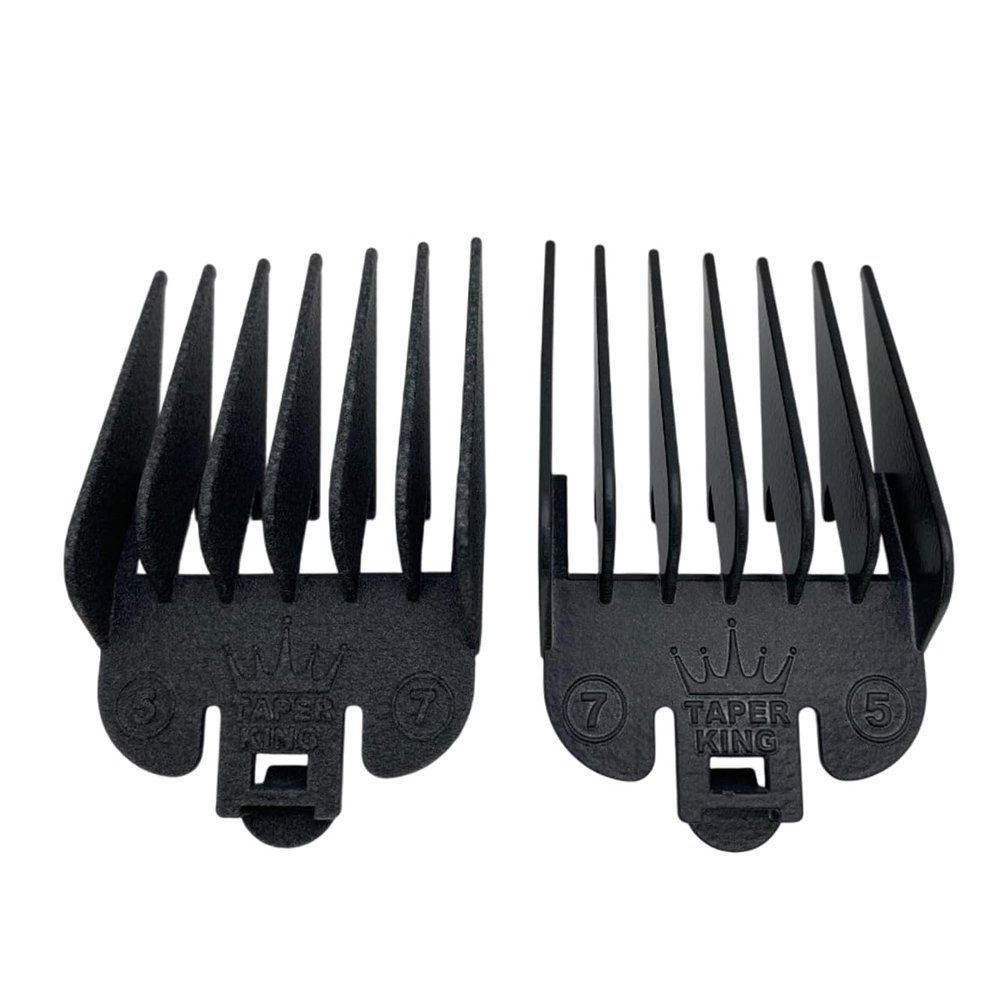 Taper King Clipper Guide Combs - Fool Proof Tapers & Fades at Home! Slate (#5 to #7) - Compatible with Wahl/Conair Clippers!