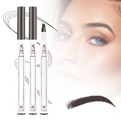 2PCS New Waterproof Brow Pencil with Micro-Fork Tip, 3D Magic Eyebrow Pencil 4-Head Split Waterproof Long-lasting,Fine Stroke Eyebrow Pen Makeup Eyebrow Pencils Stay on All Day (Dark Brown)