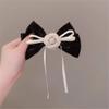 DFWZMQTG Black spring hair clips female back of the hairpin camellia flower ribbon word clip top headdresses view 3