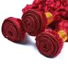 Red Bundles Human Hair Deep Wave Bundles 26 28 30 Inch Unprocessed Brazilian Virgin Remy Hair Wine Red 3 Bundle Burgundy Deep Wave Human Hair Extensions For Women 50 Gram Per Bundle view 4