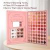 70-Color Eyeshadow Palette, Pink and Brown Shades, Matte and Shimmer, Long-lasting Powder Formula view 2