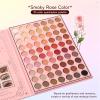 70-Color Eyeshadow Palette, Pink and Brown Shades, Matte and Shimmer, Long-lasting Powder Formula view 3