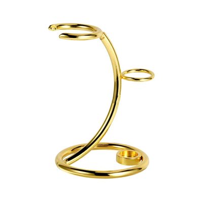 Begot Beard Brush Stand, Iron Alloy Shaving and Razor Holder Brush Stand for Razor Storage Men's Shaving Tool (Gold)