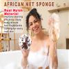 2 Pack African Net Sponge Exfoliating Scrubber Bath Sponge for Daily Use (Dark Brown+Light Brown) view 3