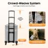Professional Rolling Makeup Case, Aluminum Trolley Train Case with 4 Removable Wheels & Drawers, 13*10*19in Portable Cosmetic Storage Trolley for Wedding Makeup, Nail Artist Travel (Silver) view 2