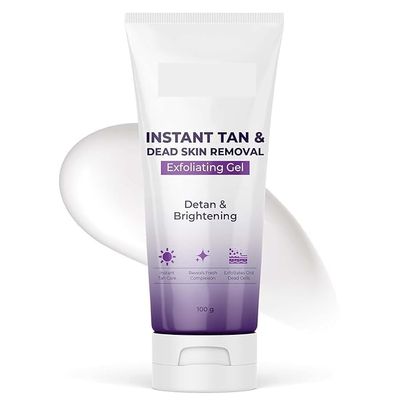 JN Instant Tan & Dead Skin Removal Exfoliating Gel | Visibly Removes Tan | AHA Exfoliation in Minutes | Smooth & Bright Skin | 100g