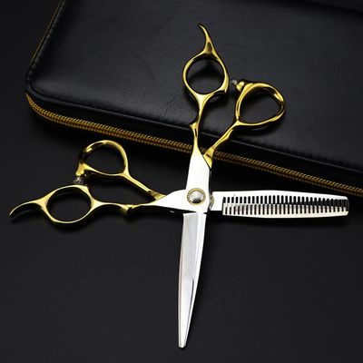 Hair Cutting Scissors, 6 Inch Professional Gold Scissor Bearing Screw Hair Cutting Scissors Thinning Barber Haircut Shears Hairdressing Scissors Set,