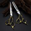 Hair Cutting Scissors, 6 Inch Professional Gold Scissor Bearing Screw Hair Cutting Scissors Thinning Barber Haircut Shears Hairdressing Scissors Set, view 3