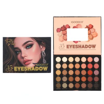 35 Colors Matte Eyeshadow Palette, Pink and Brown Shades, Long-lasting Powder Formula