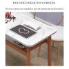 XAWSOP Manicure Table Professional Manicure Table Modern Art Nail Tech Workstation, Beauty Salon Spa Wooden Nail Makeup Desk Dressing Table with Open Shelf,White-80cm Table view 4