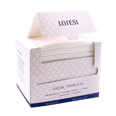 Face Towels, 10"12" Disposable Face Towel, Face Towelettes XL, Ultra Soft Makeup Remover Dry Wipes, Thick Face Towel for Sensitive Skin, 50 Count (1 Pack)