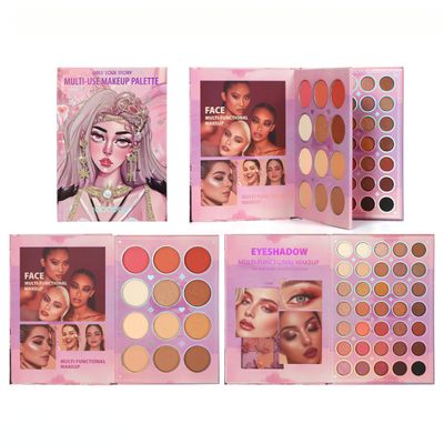 47 Colors Eyeshadow Palette, Matte and Pearlescent Shades, Pink Brown Earth Tones, Multi-Function Makeup Book
