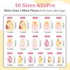 Qiek 16 Sizes Press on Nails Kit for Kids - 32 Pieces French Almond Fake Nail Tips for Girls 8-12 Years Old with Jelly Nail Adhesives & No-Lamp Nail Glue, Birthday Christmas Gifts (Happy Smile) view 4