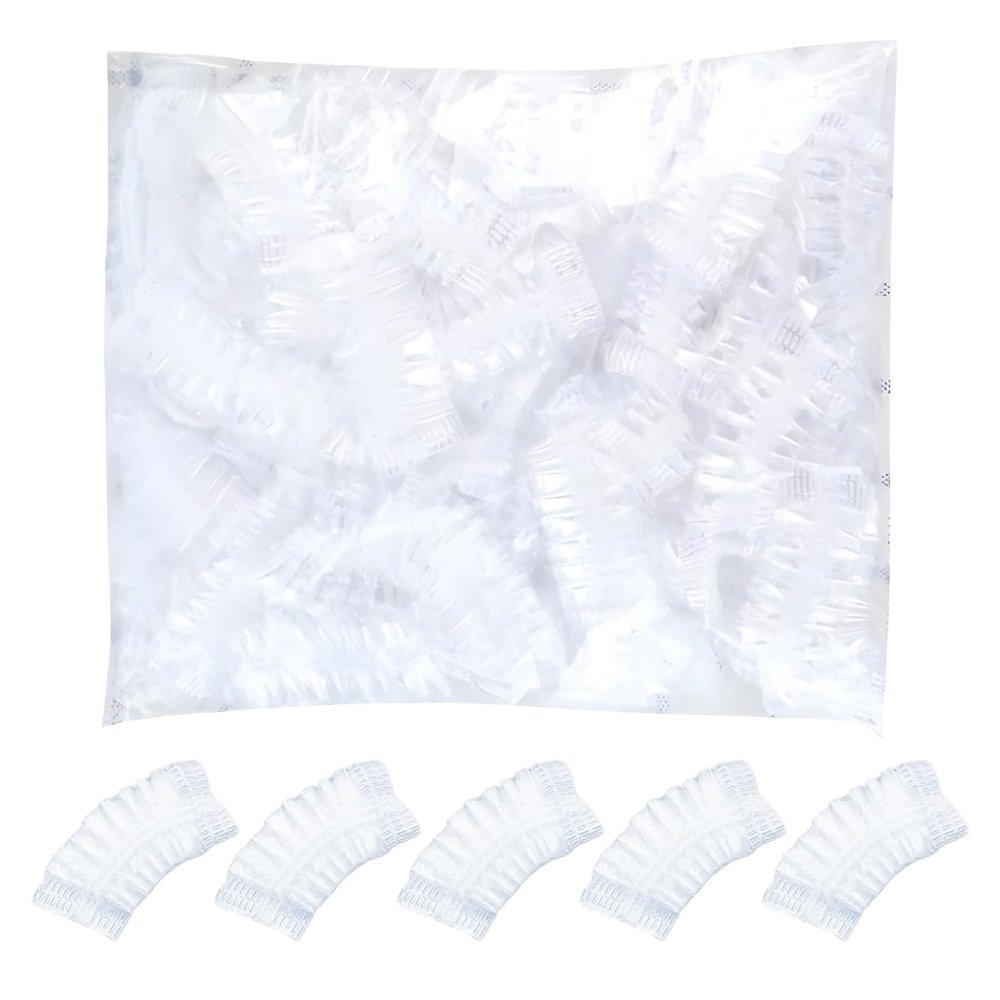 300pcs disposable hair dye earmuffs, waterproof earmuffs, transparent protectors, hair dye cleaning caps, shower earmuffs, large plastic shower caps for deep conditioning