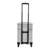 3 Tier Rolling Lockable Makeup Train Case, Hairdressing Travel Case with Wheels, Cosmetology Case on Wheels, Luggage Travel Organizer Tool Box for Makeup Tattooist Nail Tech HairstylistsSilver view 4