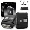 Electric Foil Shavers for Men: Mini Electric Razor for Beard/Face with 3 Floating Blades & LED Display, Cordless Face Shaver with IPX6 Waterproof Wet/Dry, USB-C Fast Chage & Travel Lock, Carbon Black view 1