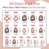 Qiek 16 Sizes Press on Nails Kit for Kids - 32 Pieces French Almond Fake Nail Tips for Girls 8-12 Years Old with Jelly Nail Adhesives & No-Lamp Nail Glue, Birthday Christmas Gifts (Cozy Autumn) view 4