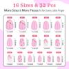 Qiek 16 Sizes Press on Nails Kit for Kids - 32 Pieces French Almond Fake Nail Tips for Girls 8-12 Years Old with Jelly Nail Adhesives & No-Lamp Nail Glue, Birthday Christmas Gifts (Pink Ice Cream) view 4