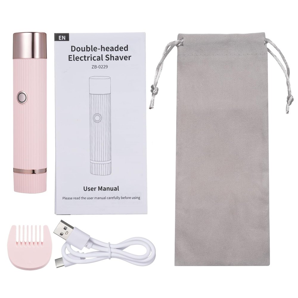 Ymiko Women Nose and Body Hair Trimmer for Precise Grooming Needs and Smooth Skin Shaving, Pink and Purple Electric Shaver for Accurate Hair Removal (Pink)