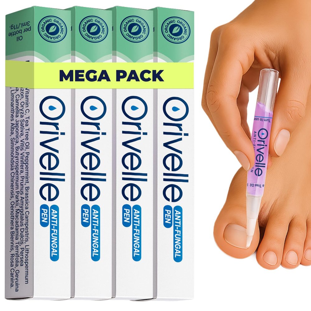Orivelle Toenail Care Pen - Extra Strength Toe Nail Remedy - Professional Nail Solution for Fingernail with Tea Tree Oil (Pack of 4)