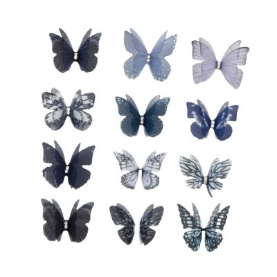 12X Butterfly Hair Clips 3D Barrettes Elegant Hair Accessories for Women Teens Parties Cosplay 1.97 Inch