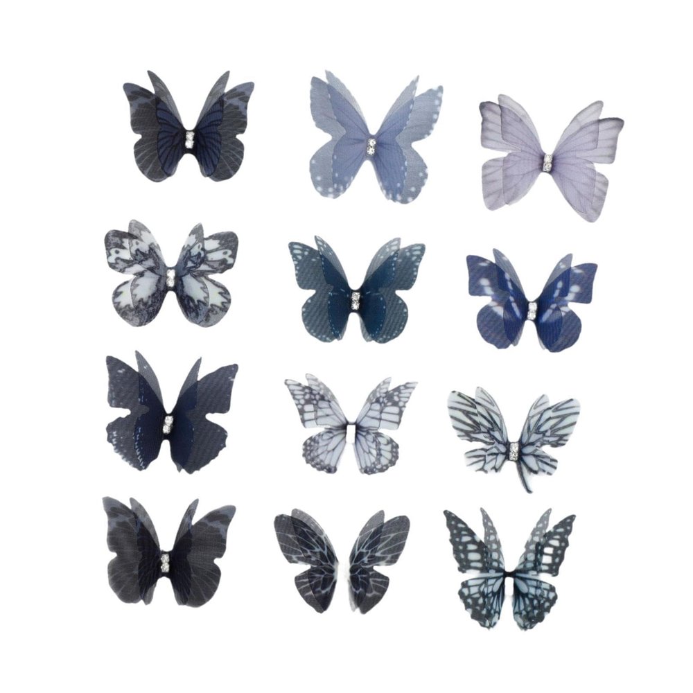 12X Butterfly Hair Clips 3D Barrettes Elegant Hair Accessories for Women Teens Parties Cosplay 1.97 Inch