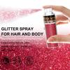 Hair and Body Glitter Spray, 1PC Glitter Hairspray Dry Powder Makeup for Clothes, Festival Rave Prom Loose Sparkle Powder,Holographic Ultra Fine Resin Glitters for Crafts (1PC Red) view 2
