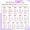 Qiek 16 Sizes Press on Nails Kit for Kids - 32 Pieces French Almond Fake Nail Tips for Girls 8-12 Years Old with Jelly Nail Adhesives & No-Lamp Nail Glue, Birthday Christmas Gifts (Rainbow Flower) view 4