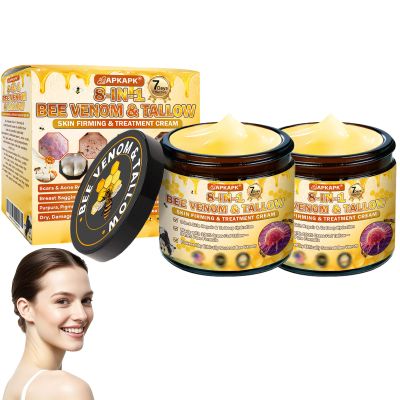 8-In-1 Bee Venom & Tallow Skin Firming &Treatment Cream, Bee Venom Skin Treatment Cream, Deeply moisturizes, firms, and repairs skin blemishes(2PCS)