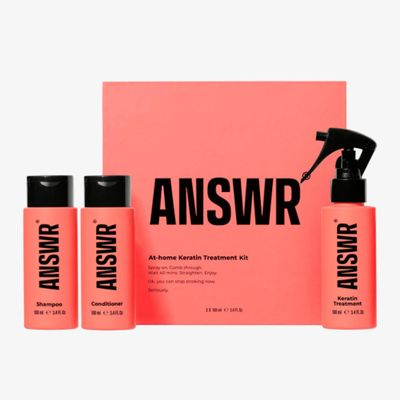 ANSWR At Home Brazilian Keratin Hair Treatment for All Hair Types Deep Nourishment, Eliminates Frizz, Salon Results At Home, Sulfate-Free, Safe for Colored Hair (3 x 100ml (Kit))