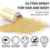 Hair and Body Glitter Spray, 1PC Hair Glitter Extra Fine Face Shimmer Powder for Clothes, Festival Loose Sparkle Powder for Rave Clothes Nail Art Easter Halloween Crafts (Sparkling Gold) view 2