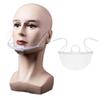 20PCS Reusable Plastic Clear Mask Professional Transparent Sanitary Cover Anti-Fog Face Shield Nose Mouth Cover Open Face Guard for Restaurants, Food Truck, Hotels, Mall, Beauty salons, Barber Shops view 1