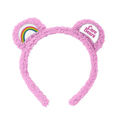 JUST FUNKY Care Bears Adult Sherpa Plush Costume Cosplay Headband with Ears, Belly Badges (Cheer Bear)