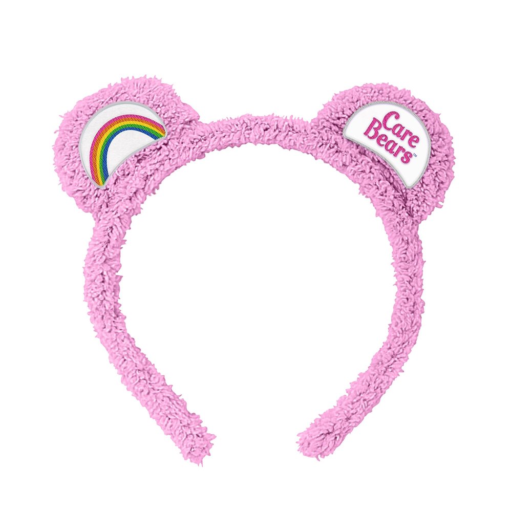 JUST FUNKY Care Bears Adult Sherpa Plush Costume Cosplay Headband with Ears, Belly Badges (Cheer Bear)
