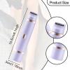 Electric Facial Hair Remover for Women Double Headed Ergonomic Detachable Bikini Trimmer for Back Face Body- Violet view 3