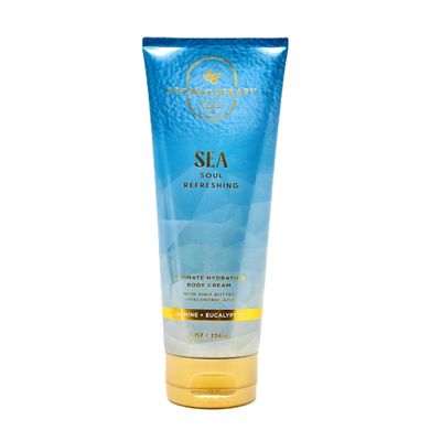Bath and Body SEA SOUL REFRESHING JASMINE + EUCALYPTUS Body Cream Ultimate Hydration with shea butter 24 hour moisture 8 oz /226 g