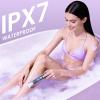 Bikini Trimmer for Women, 2-in-1 Electric Razor with Dual Heads, Ceramic Blade, Waterproof & Rechargeable, Painless Pubic Hair Shaver for Bikini, Underarm, Legs, Face | Gift for Her - Lightpurple view 4