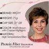 WIGYY Short Pixie Wigs for White Women  Warm Brown with Copper Highlights Curly Synthetic Wig with Bangs, Glueless Heat-Resistant Wigs, Lightweight Realistic Wig for Older Women Daily Wear view 3