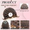 WIGYY Short Pixie Wigs for White Women  Warm Brown with Copper Highlights Curly Synthetic Wig with Bangs, Glueless Heat-Resistant Wigs, Lightweight Realistic Wig for Older Women Daily Wear view 4