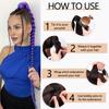 Mebeli Purple Braided Ponytail Extension with Elastic Tie, 26inch Purple Braid Ponytail Extension,Synthetic Straight Wrap Around Braided Ponytails Extension(26inch,#purple) view 3