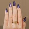 Cat Eye Press on Nails Short, Jofay Fashion Stylish Purple Press on Nails Almond, Soft Gel Fake Nails, Reusable & Natural Acrylic False Nails, Stick on Nails for Women Gift, Glue on Nails Kit 32 Pcs view 3