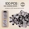 100 Pieces Large Nail Sanding Bands Professional Nail Manicure Great Fit for Nail Drill Bits for Acrylic Nails (100 Grit, Zebra) view 2