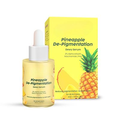 2% Alpha Arbutin & Pineapple Face Serum for Pigmentation, Dark Spots Removal | 10% Niacinamide + 5% PHA | Dewy Glow | Unisex, All Skin Types 30ml